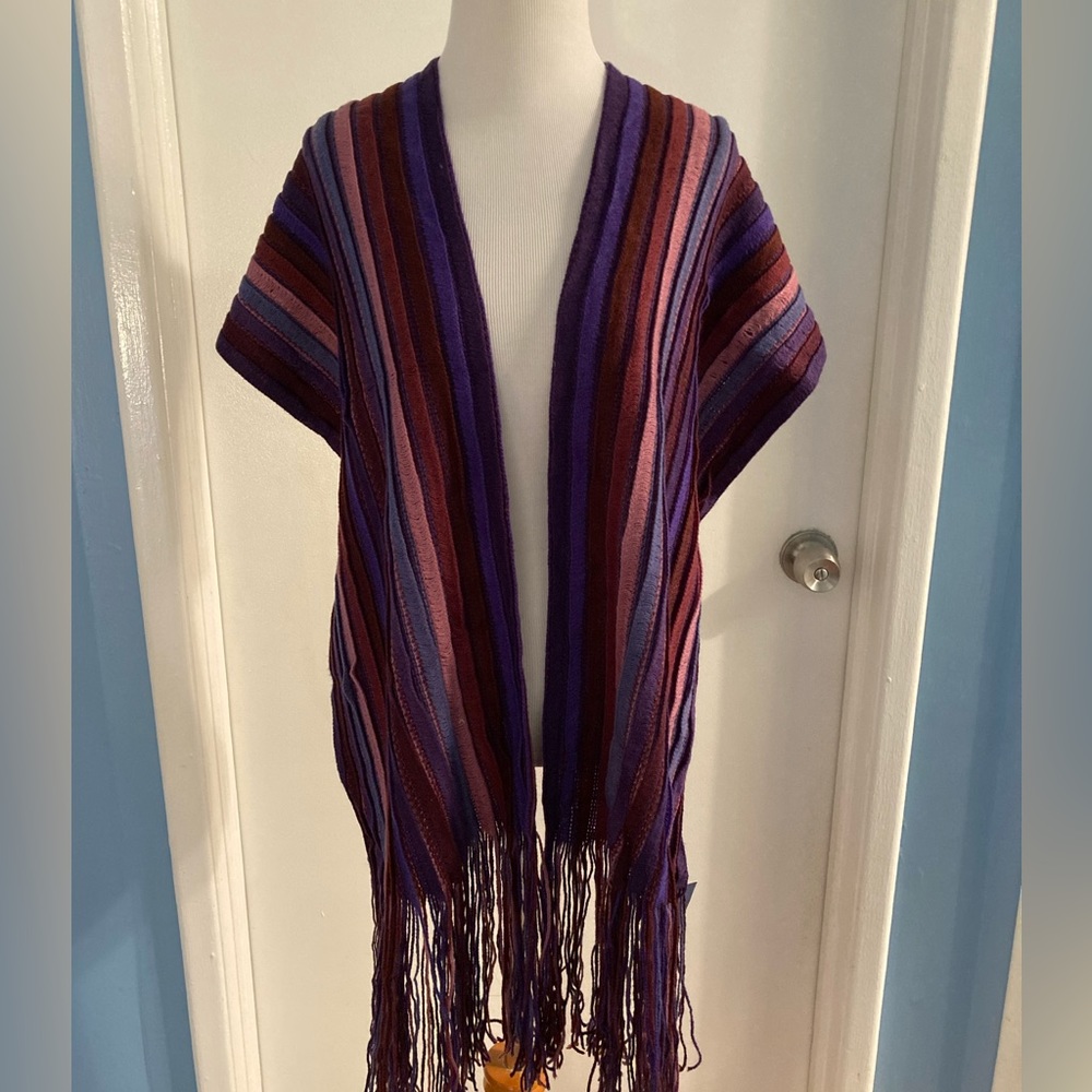 Simply Vera Vera Wang Multi Color Knit Stripe Scarf With Fringe
